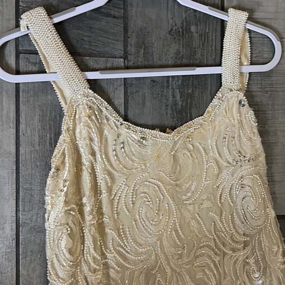 Vintage Judith Ann drop waist beaded roaring 20s event dress gown large - Picture 5 of 10